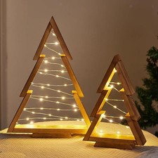 Led lights wooden - lights, christmas