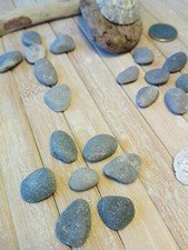 20 small flat beach pebbles stones rounded 5 - 10 mm for art craft jewellery