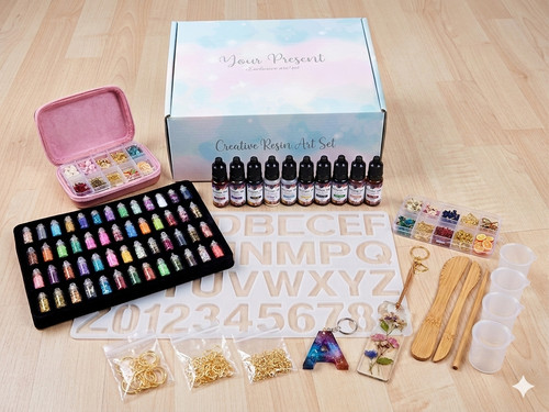 Kit for resin - with, key