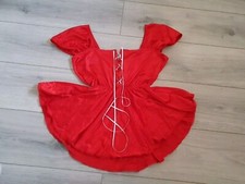 Red Satin Sexy Maid Dress Size