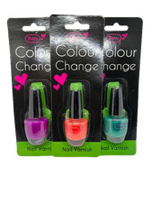 Pretty Nail Varnish Colour Changing  3 x 9 ml Heat Reactive Shades