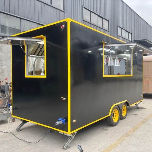 Black mobile food - food, trailer
