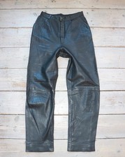 Women’s Vintage VERA PELLE Grey 100% Leather High Waist Pants UK6 UK8 W26 L30