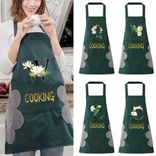 Flower Unisex Apron for Kitchen Cooking Baking BBQ Catering Chef Apron Pocket