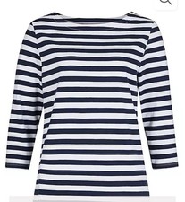 NEW Bonprix Breton Navy & White Stripe Top ~ Size Large (16/18)