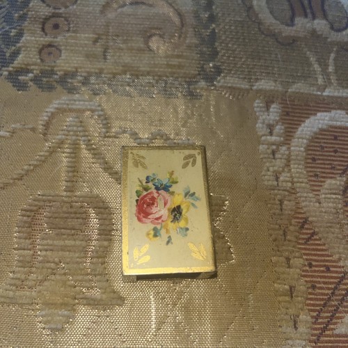 Vintage floral enamel matchbox - floral,