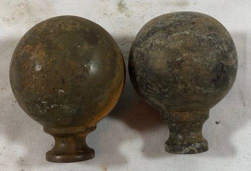 Pair antique brass bed - of, 2