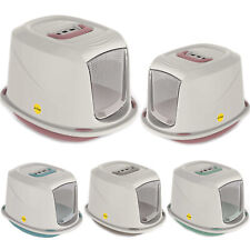 Cat Hooded Litter Tray Kitten Toilet Box Pan Filter Flap Door 2 Sizes CatCentre?