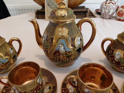 Japanese satsuma tea set - satsuma,