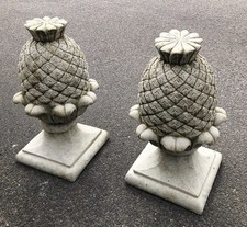 Pair Pineapple Cones Gatepost Finial Cone Acord tops