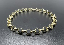 9ct Gold Chunky 5mm Wide Plain & Round Links 7” Belcher Bracelet - UK Hallmark