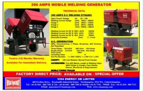 390amps diesel welding - 390amps,