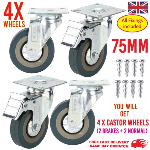 Heavy duty 75mm castor - 4,