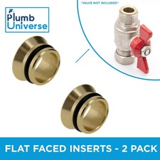 15mm Flat Faced Inserts - Make ANY Fitting / Isolation Valve Flat Face - PAIR