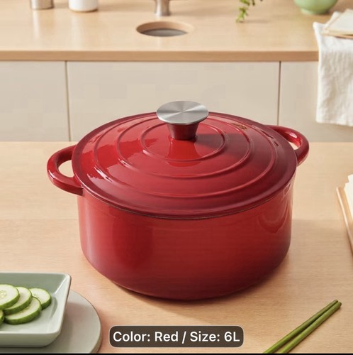 Large 6litres enameled - enameled, cast