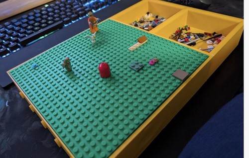 Lego brick build - build, tray