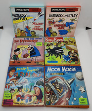 8mm Film Reels x 6 Cartoons including Dastardly & Muttley, Moon Mouse, Busy Bees