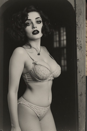 Vintage risque woman portrait - risque,