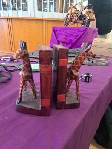 Wooden bookends hand - wooden, carved