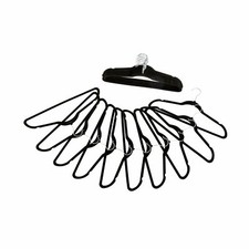 Pack of 20 Black Non-Slip Space Saving Velvet Clothes Garment Coat Suit Hangers
