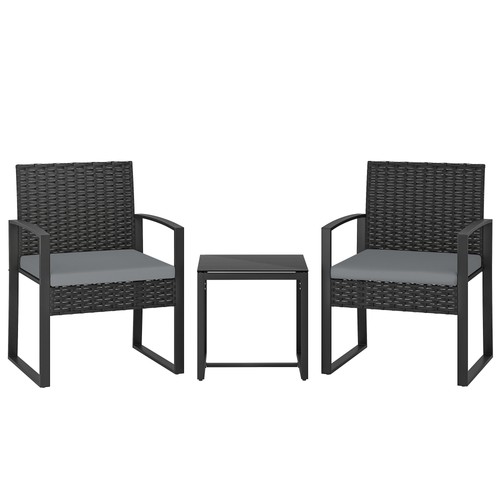 Outsunny rattan bistro set 3 - outsunny, set,