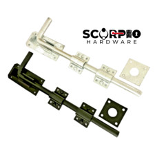 Garage Gate Drop Bolt Shed Barn Stable Sliding 12" 18" 24" Heavy Duty Black Galv