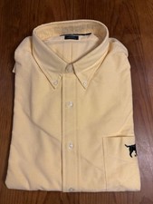 Vtg Ralph Lauren Mens XXL Blake Yellow Dog Long Sleeve Button Down Shirt Soft