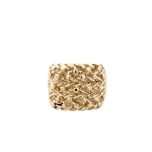 9ct yellow gold - keeper, ring