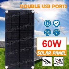 60W Solar Panel 12V Trickle Battery Charger for Car Van Caravan Boat Flexible
