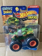 HOT WHEELS DIECAST MONSTER TRUCKS - Rageasaur - Black Wheels -Combined Postage