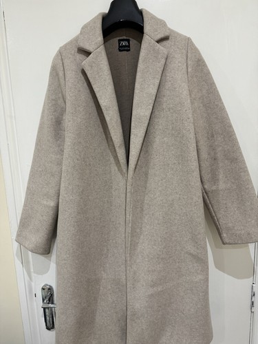 Zara women beige wool long - beige,