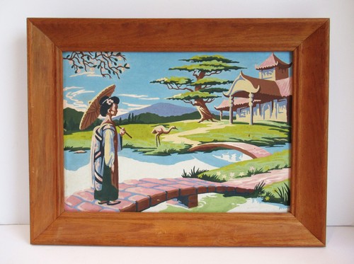 Vintage asian lady garden - asian,