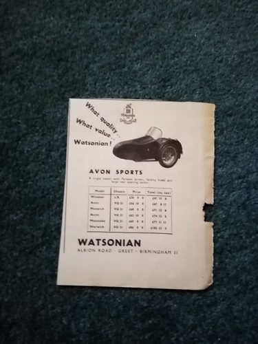 Xm7 ephemera 1954 motorbike - ephemera,