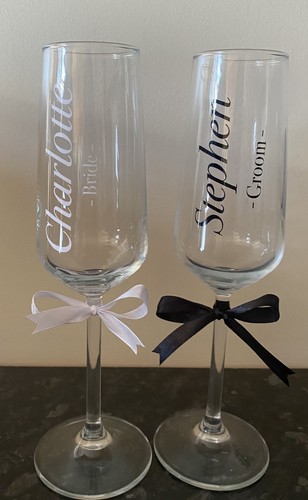 Personalised champagne flutes - personalised,