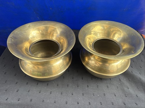 Pair brass spittoons - if,
