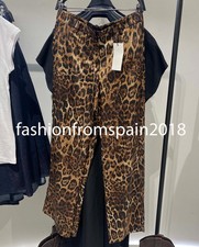 ZARA NEW WOMAN MID-RISE ANIMAL PRINT JACQUARD PANTS ZW LEOPARD 8567/156/051