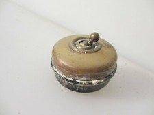 Antique Brass & Ceramic Light Switch Old Dolly Toggle Vintage Art Deco Edwardian