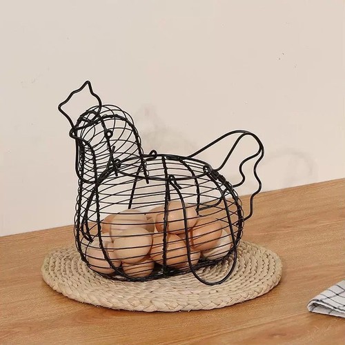 Metal chicken egg basket - chicken,