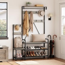 Coat Rack Hall Tree w/ Bench