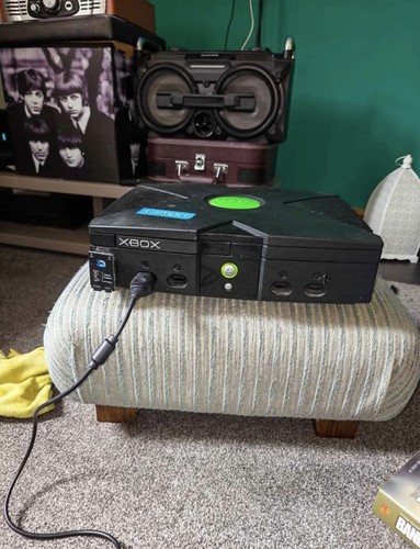 Original xbox console black - xbox,