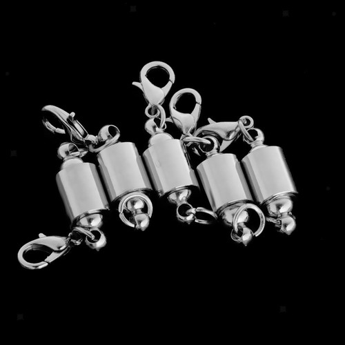 5pcs silver magnetic clasp - silver,
