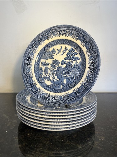 Blue willow side plates - willow,
