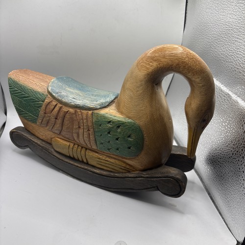 Hand carved wooden duck - hand,