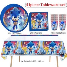 Sonic the hedgehog tableware set Sonic plates napkins birthday party Supplies