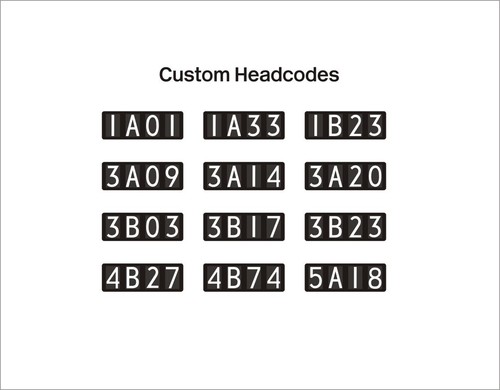 Custom character headcodes - 4,