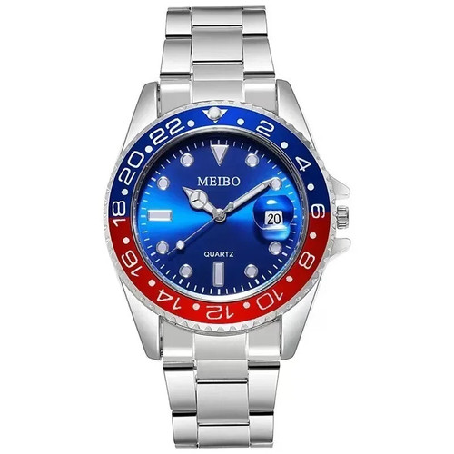 Blue dial silver strap - silver,