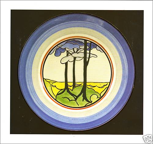 Clarice cliff card blue - card,