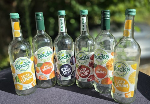 Empty glass bottles with - x,