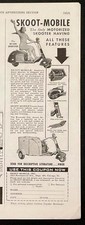 1938 Deluxe Skoot-Mobile print AD Scooter Economy Car w/Delivery sidecar