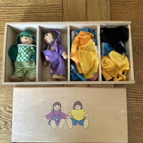Vintage wooden dress dolls - dress,